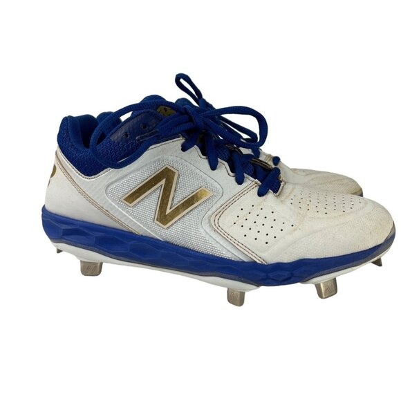New Balance Women's Metal Cleats Blue/white Size 6.5 - Picture 1 of 9